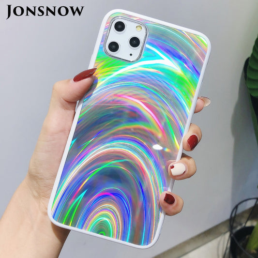 Holographic Prism Laser Case for iPhone 12 Mini XR XS Max Cases 3D Rainbow Glitter Phone Cover for iPhone 11 Pro SE 2020 7 8 6S